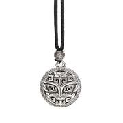 Buddha Stones Taotie Om Mani Padme Hum Copper Plated Silver Wealth Necklace Pendant - image 14