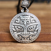 Buddha Stones Taotie Om Mani Padme Hum Copper Plated Silver Wealth Necklace Pendant - image 10