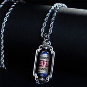 Buddha Stones Vintage Om Mani Padme Hum Prayer Wheel Copper Luck Pendant - image 4