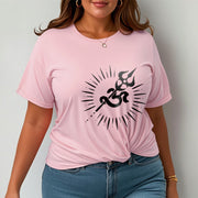 Buddha Stones Casual Om Symbol Trident Radiant Lines Pattern Cotton Tee T-shirt - image 14