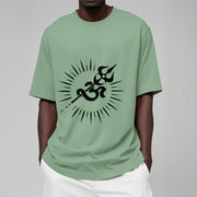 Buddha Stones Casual Om Symbol Trident Radiant Lines Pattern Cotton Tee T-shirt - image 16