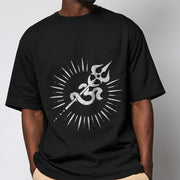 Buddha Stones Casual Om Symbol Trident Radiant Lines Pattern Cotton Tee T-shirt - image 2