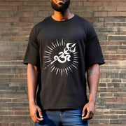 Buddha Stones Casual Om Symbol Trident Radiant Lines Pattern Cotton Tee T-shirt - image 3