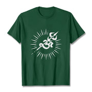 Buddha Stones Casual Om Symbol Trident Radiant Lines Pattern Cotton Tee T-shirt - ForestGreen - 2XL - image 11