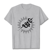 Buddha Stones Casual Om Symbol Trident Radiant Lines Pattern Cotton Tee T-shirt - LightGrey - 2XL - image 20