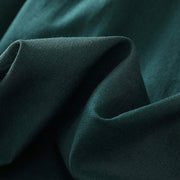 Buddha Stones DarkGreen Ruffled Crew Neck Buttons Design Cotton Midi Dress With Pockets - image 8