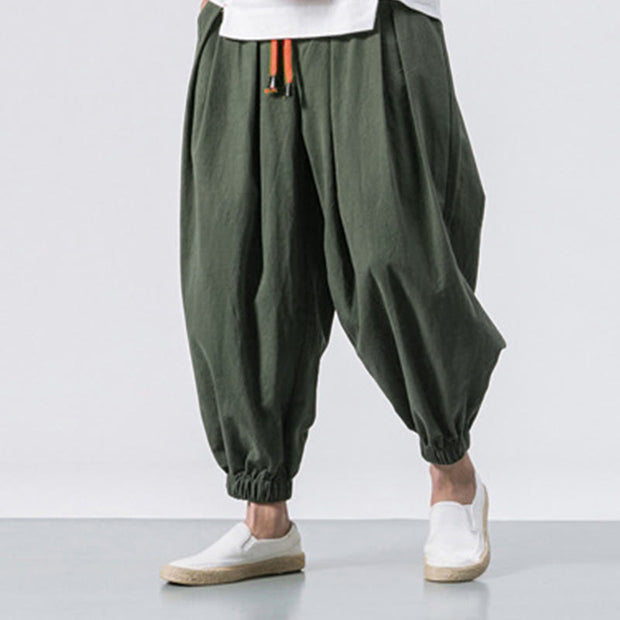 Buddha Stones Casual Sports Men's Solid Color Cotton Drawstring Pants With Pockets - image 17
