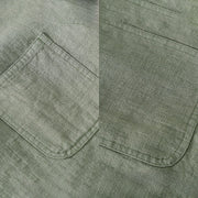 Buddha Stones Commute Men's Plain Buttons Design Pattern Cotton Linen Long Sleeve Shirt - image 3