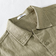 Buddha Stones Commute Men's Plain Buttons Design Pattern Cotton Linen Long Sleeve Shirt - image 18
