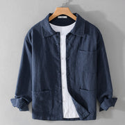 Buddha Stones Commute Men's Plain Buttons Design Pattern Cotton Linen Long Sleeve Shirt - DarkBlue - US/UK/AU42，EU52 (3XL) - image 13