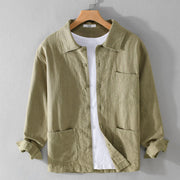 Buddha Stones Commute Men's Plain Buttons Design Pattern Cotton Linen Long Sleeve Shirt - YellowGreen - US/UK/AU42，EU52 (3XL) - image 17