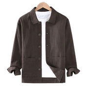 Buddha Stones Casual Plain Long Sleeve Button Lapel  Design Men's Ramie Linen Jacket With Pockets - image 3