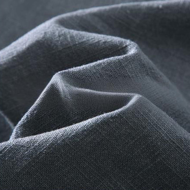 Buddha Stones Casual Plain Long Sleeve Button Lapel  Design Men's Ramie Linen Jacket With Pockets - image 7