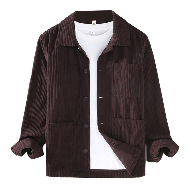 Buddha Stones Fall Vintage Lapel Design Long Sleeve Button Men's Cotton Jacket With Pockets - image 9