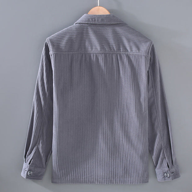 Buddha Stones Fall Vintage Lapel Design Long Sleeve Button Men's Cotton Jacket With Pockets - image 2