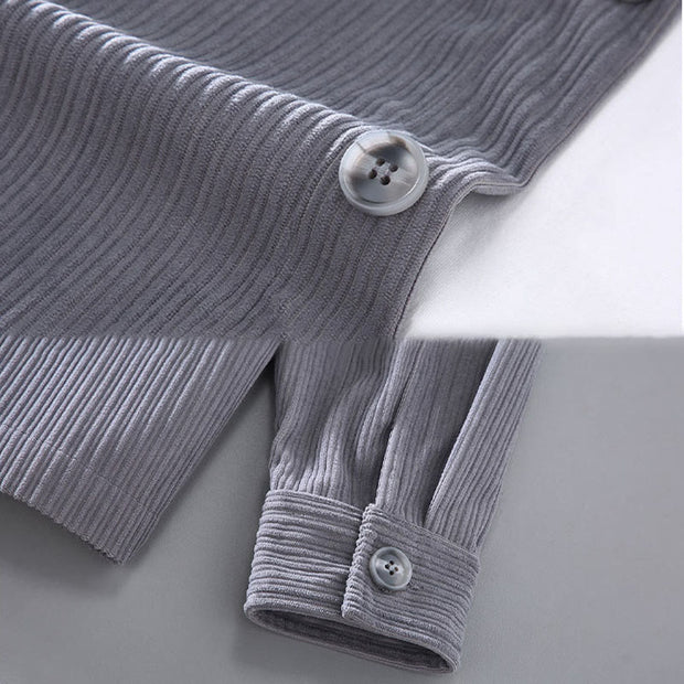 Buddha Stones Fall Vintage Lapel Design Long Sleeve Button Men's Cotton Jacket With Pockets - image 6