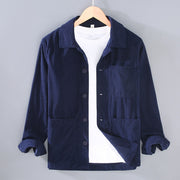 Buddha Stones Fall Vintage Lapel Design Long Sleeve Button Men's Cotton Jacket With Pockets - MidnightBlue - US/UK/AU42，EU52 (3XL) - image 7
