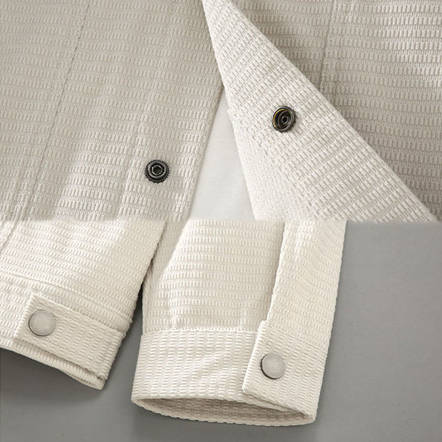 Buddha Stones Vintage Lapel Design Buttons Men's Long Sleeve Jacket With Pockets - image 5