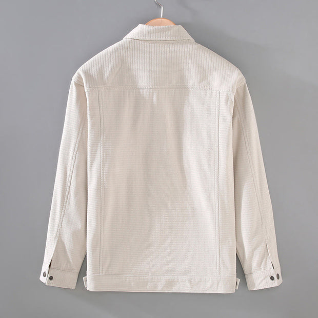 Buddha Stones Vintage Lapel Design Buttons Men's Long Sleeve Jacket With Pockets - image 2