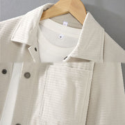 Buddha Stones Vintage Lapel Design Buttons Men's Long Sleeve Jacket With Pockets - image 4