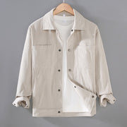 Buddha Stones Vintage Lapel Design Buttons Men's Long Sleeve Jacket With Pockets - Beige - US/UK/AU42，EU52 (3XL) - image 1