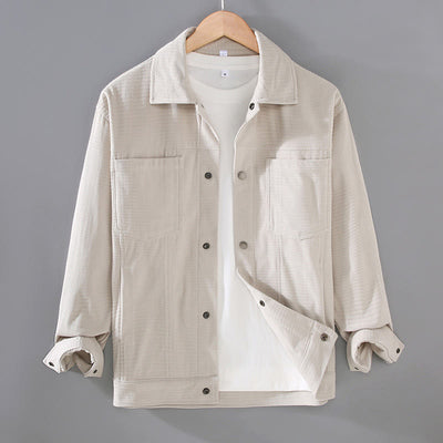 Buddha Stones Vintage Lapel Design Buttons Men's Long Sleeve Jacket With Pockets - Beige - US/UK/AU42，EU52 (3XL) - image 1