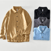 Buddha Stones Casual Plain Simple Buttons Design Men's Long Sleeve Ramie Linen Jacket With Pockets - image 27