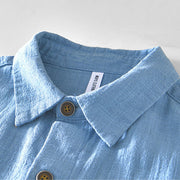 Buddha Stones Casual Plain Simple Buttons Design Men's Long Sleeve Ramie Linen Jacket With Pockets - image 12