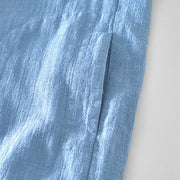 Buddha Stones Casual Plain Simple Buttons Design Men's Long Sleeve Ramie Linen Jacket With Pockets - image 15