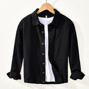Buddha Stones Casual Plain Simple Buttons Design Men's Long Sleeve Ramie Linen Jacket With Pockets - Black - US/UK/AU42，EU52 (3XL) - image 6