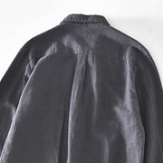 Buddha Stones Casual Plain Simple Buttons Design Men's Long Sleeve Ramie Linen Jacket With Pockets - image 20