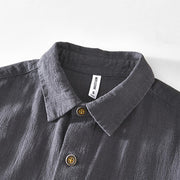 Buddha Stones Casual Plain Simple Buttons Design Men's Long Sleeve Ramie Linen Jacket With Pockets - image 19