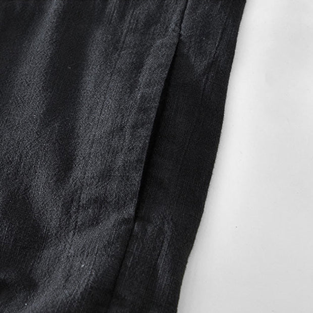 Buddha Stones Casual Plain Simple Buttons Design Men's Long Sleeve Ramie Linen Jacket With Pockets - image 9