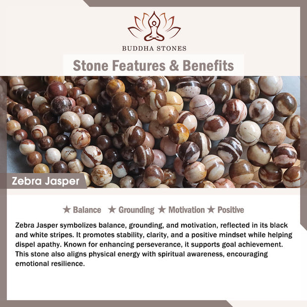 Buddha Stones Zebra Jasper Agate Bead Positive Bracelet - image 8