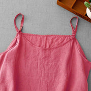 Buddha Stones Summer Plain Adjustable Strap Design Women's Cotton Linen Vest Waistcoat - image 30