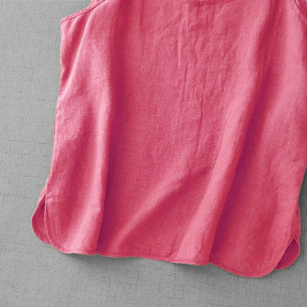Buddha Stones Summer Plain Adjustable Strap Design Women's Cotton Linen Vest Waistcoat - image 33
