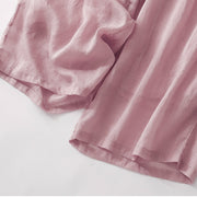 Buddha Stones Casual Flower Embroidery Women's Cotton Linen Elastic Waist  Wide Leg Pants With Pockets - image 16