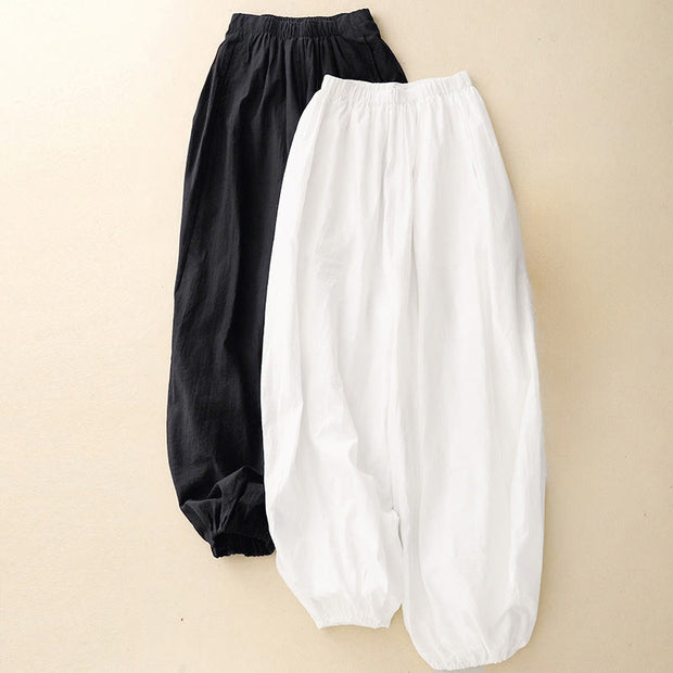 Buddha Stones Casual Simple Design Women's Cotton Harem Pants With Pockets - image 12
