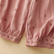 Buddha Stones Casual Embroidered Petals Women's Cotton Linen 7-8 Length Harem Pants With Pockets - image 17
