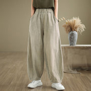 Buddha Stones Casual Plain Women's Cotton Linen Harem Pants With Pockets - image 4