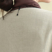 Buddha Stones Plain Design Long Sleeve Women's Cotton Linen Jacket With Pockets - image 9