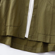 Buddha Stones Solid Color Long Sleeve Women's Cotton Jacket With Pockets - image 18