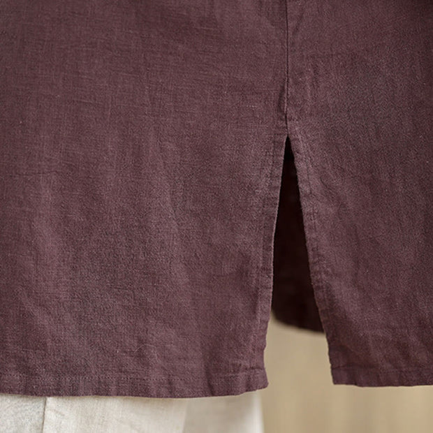Buddha Stones Casual Frog-button Women's Cotton Linen Coat With Pockets - image 7