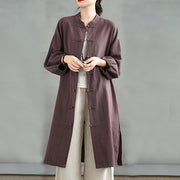 Buddha Stones Casual Frog-button Women's Cotton Linen Coat With Pockets - image 2