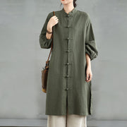 Buddha Stones Casual Frog-button Women's Cotton Linen Coat With Pockets - image 16
