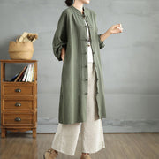 Buddha Stones Casual Frog-button Women's Cotton Linen Coat With Pockets - image 13