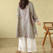 Buddha Stones Frog-button Vine Leaves Women's Cotton Linen Coat With Pockets - image 5