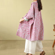 Buddha Stones Frog-button Vine Leaves Women's Cotton Linen Coat With Pockets - image 12
