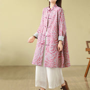 Buddha Stones Frog-button Vine Leaves Women's Cotton Linen Coat With Pockets - image 9