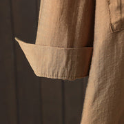 Buddha Stones Plain Buttons Women's Cotton Coat With Pockets - image 6